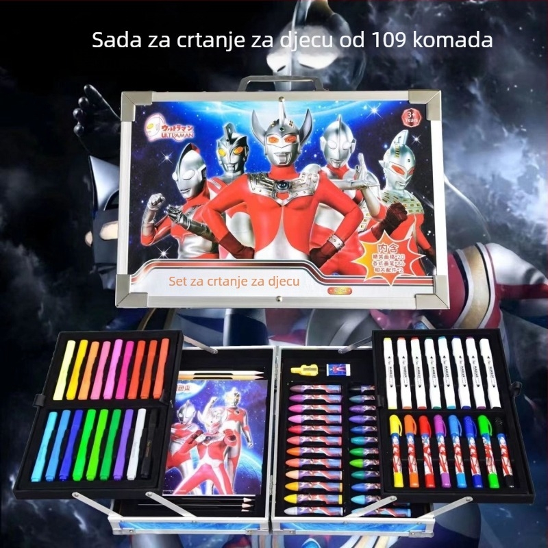 Set akvarelnih markera za djecu, 145-dijelna aluminijska kutija, TOUCH CHENJI