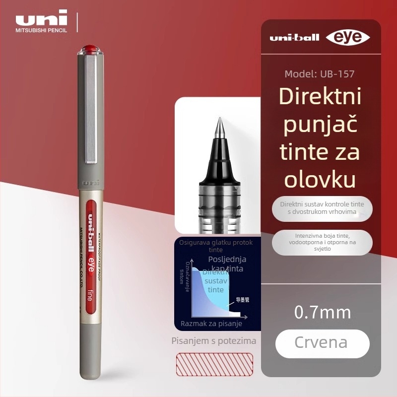UB-157 rollerball olovka, plastično kućište, tekuće mastilo, serija Uni Mitsubishi