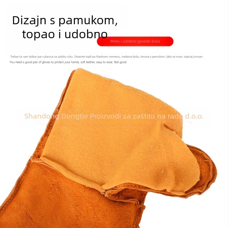 Zaštitne rukavice za zavarivanje od kože goveda, model DT-033, 235 g, namijenjene za zavarivanje i mehaničku obradu