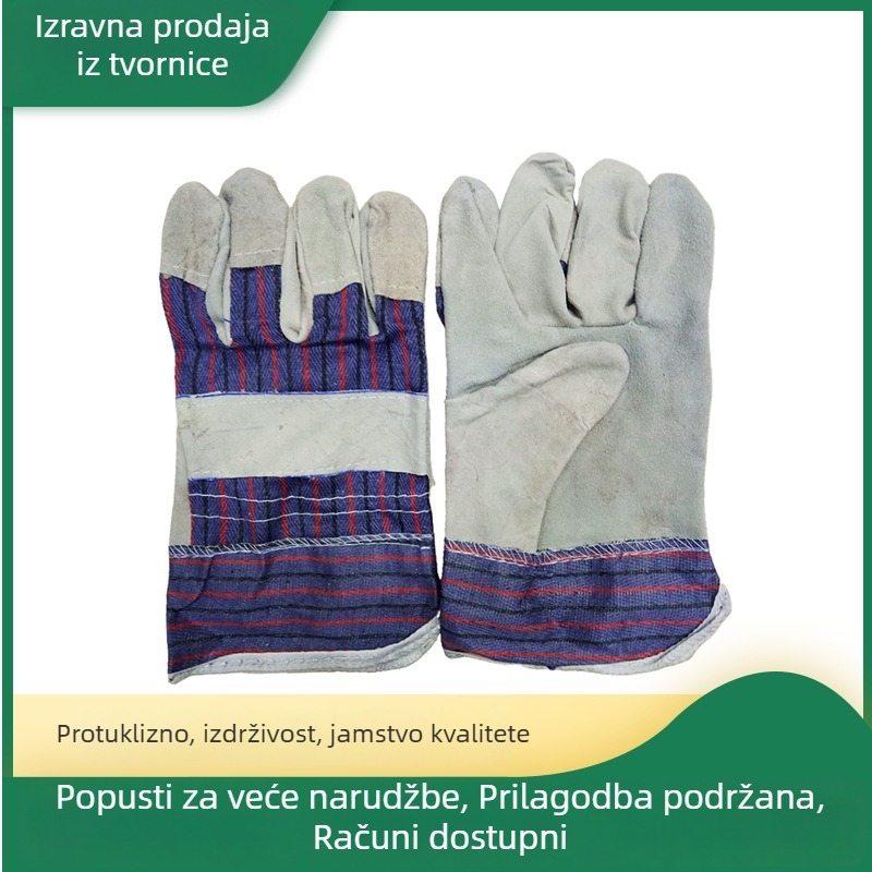 Zavarivačke rukavice od kravlje kože, puna dlana, dvostruka koža, za industrijsku upotrebu — Zhuo Biao Labor Protection