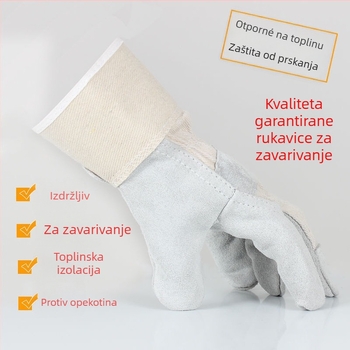 Kratke rukavice za zavarivanje od pune kože s toplinskom izolacijom