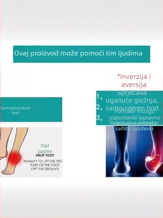 Orteza za korekciju foot drop uz potporu gležnja i stopala — model 2211, Nylon, 200 komada, 12 mjeseci garancije