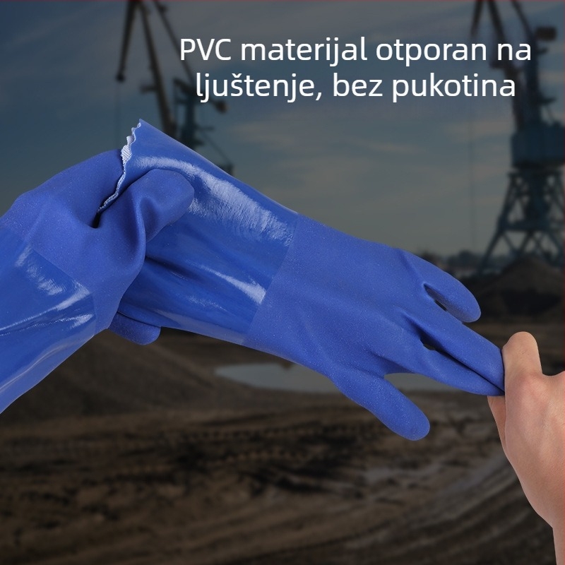 Gumene radne rukavice s protukliznom, otporne na habanje, vodootporne, otporne na ulje, otporne na kiseline i lužine