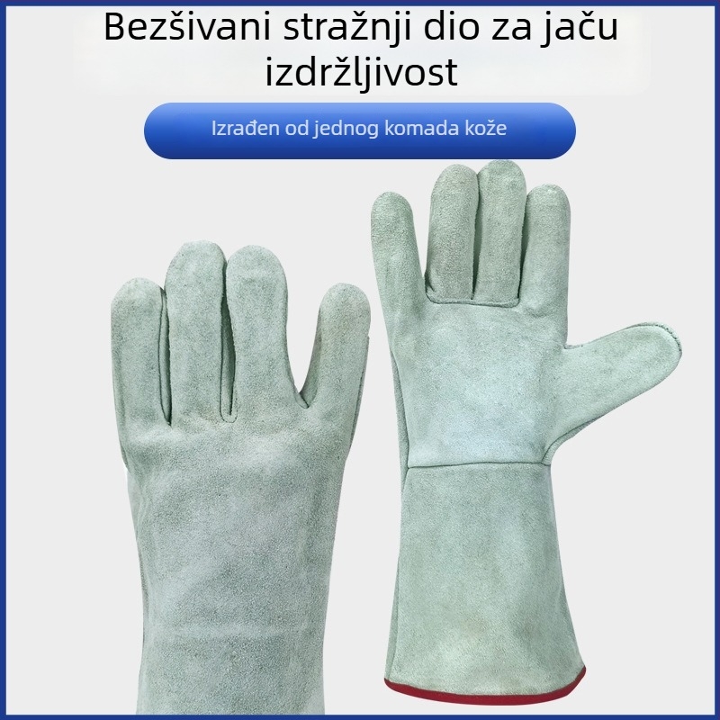 Rukavice za zavarivanje od dvostruke kravlje kože, zaštita pri zavarivanju, prilagodljive/otiske