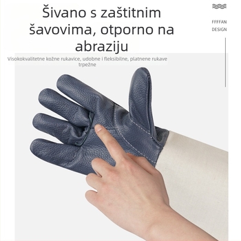 Zavarivačke rukavice od platna i kože s produženim manžetama, namijenjene za zavarivanje i brušenje