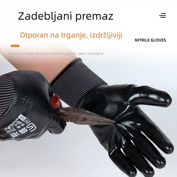 Rukavice za zaštitu ruku s cijelim nitrilnim premazom, otporne na habanje, vodootporne, otporne na ulje, otporne na probijanje, za građevinske poslove i popravak strojeva