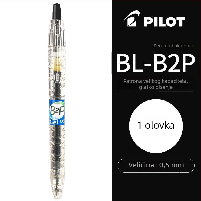 Pilot Baile Baote Bottle Pen B2P gel olovka, crna/plava, za učenike