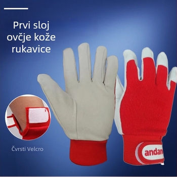 Zavarivačke rukavice od ovčje kože i elastične tkanine za zavarivanje (Materijal: ovčja koža i elastična tkanina; Opseg uporabe: zavarivanje; Funkcija: rukavice za zavarivanje)
