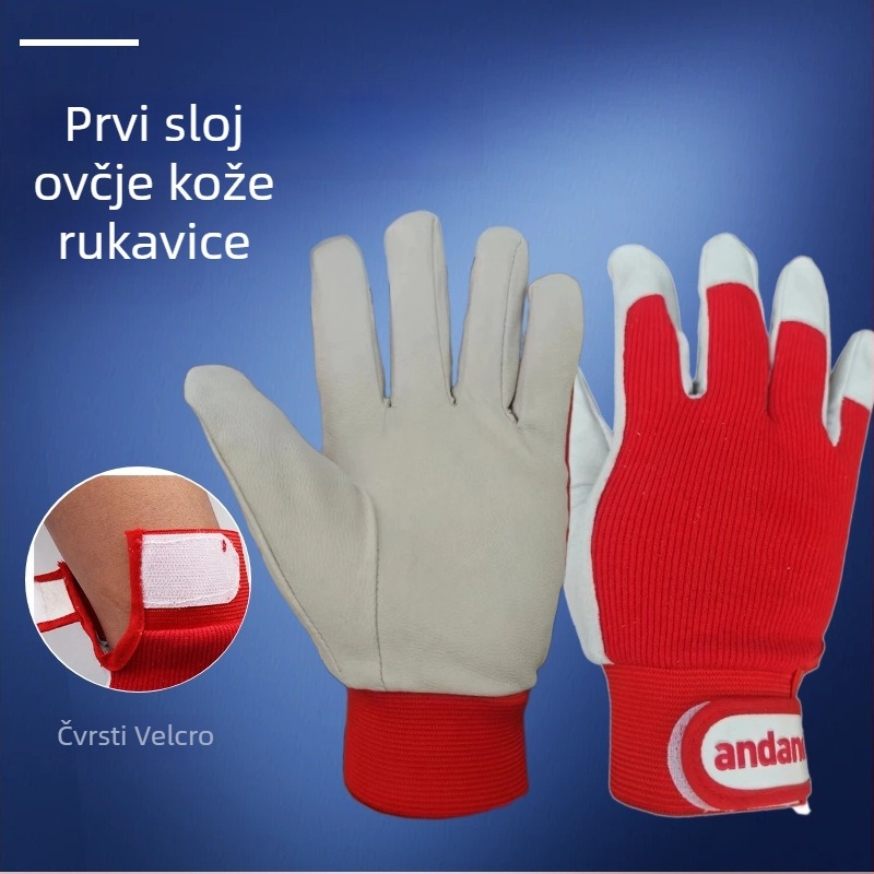 Zavarivačke rukavice od ovčje kože i elastične tkanine za zavarivanje (Materijal: ovčja koža i elastična tkanina; Opseg uporabe: zavarivanje; Funkcija: rukavice za zavarivanje)