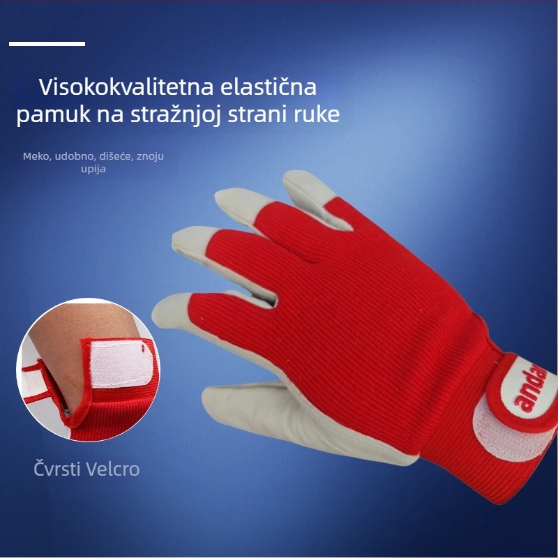 Zavarivačke rukavice od ovčje kože i elastične tkanine za zavarivanje (Materijal: ovčja koža i elastična tkanina; Opseg uporabe: zavarivanje; Funkcija: rukavice za zavarivanje)