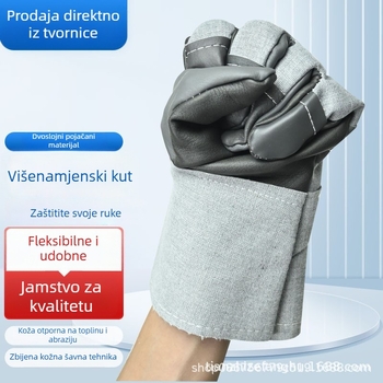Rukavice za zavarivanje od umjetne kože – otporne na habanje, ojačane za zavarivanje; Marka Tianzhi Ze; Materijal: umjetna koža; Područje primjene: zavarivanje.
