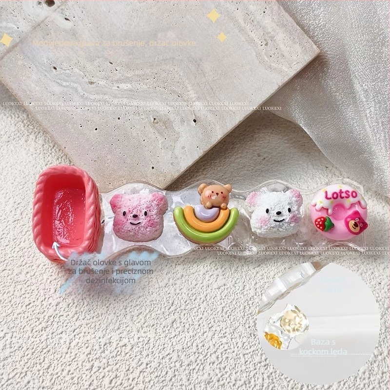 Akrilni držač alata za nokte s crtanim ljubimcem, paleta i skladišna polica (Neto sadržaj: 36 g; Kategorija: ukrasi za nokte; Materijal: akril; Pogodno za sve)