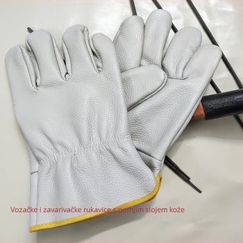 Prilagođene rukavice za zavarivanje od prave kože, duljina 26 cm, višekratne upotrebe, za zavarivanje, brodogradnju i graditeljstvo