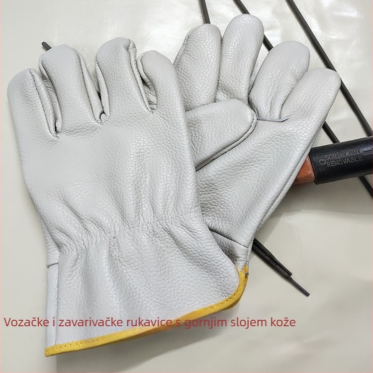 Prilagođene rukavice za zavarivanje od prave kože, duljina 26 cm, višekratne upotrebe, za zavarivanje, brodogradnju i graditeljstvo