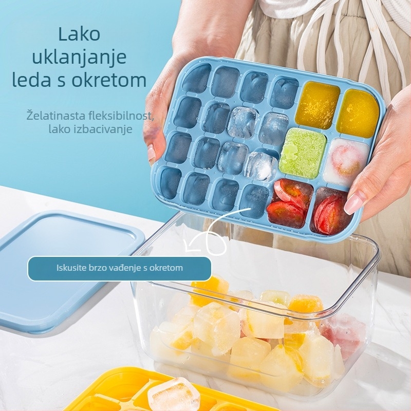 Silikonska forma za ledene kocke – kapacitet 6+16, brzo zamrzavanje, lako demoldiranje
