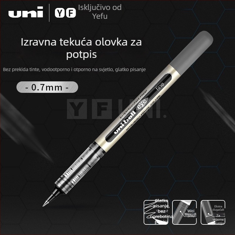Ub-157 rollerball olovka s tekućim vodootpornim tintom, vrh od nehrđajućeg čelika, plastično tijelo