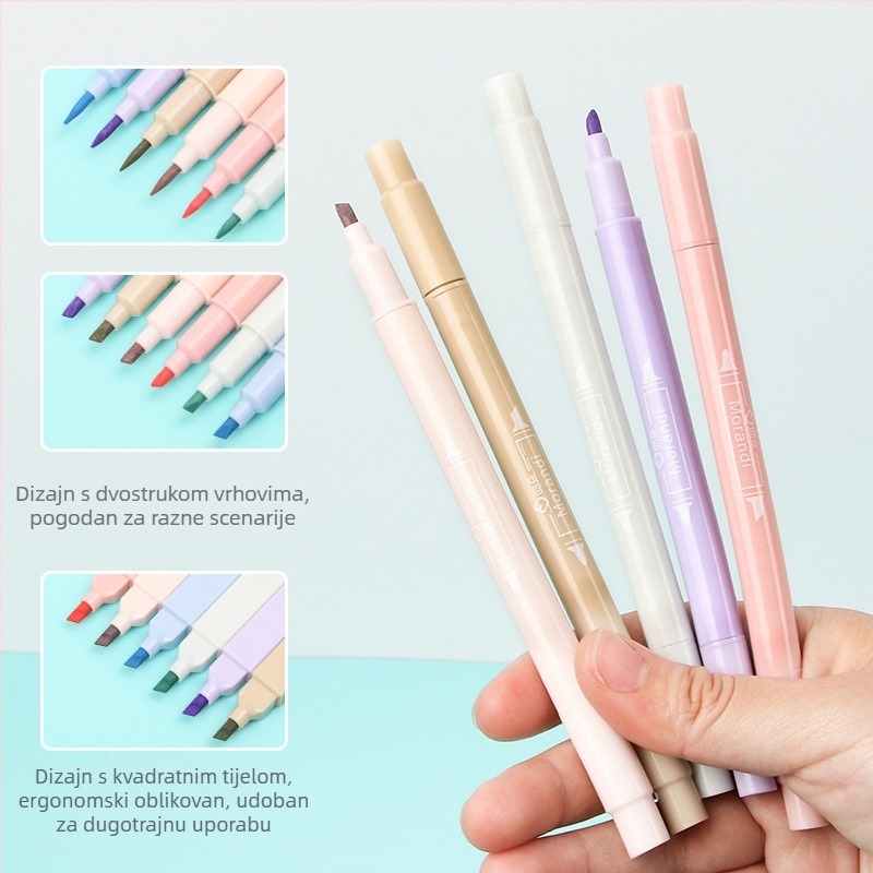 W500 dvostruka glava highlighter olovka, plastično kućište, nagnuti vrh, u kutiji