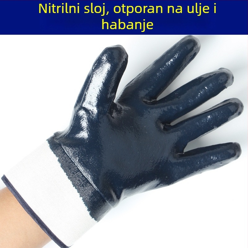 Industrijske rukavice za zavarivanje, nitrilno premazane, otporne na ulje i habanje, višekratne upotrebe, serija tri puta lijepljene