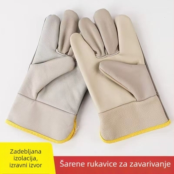 Rukavice za zavarivanje od teleće kože, otporne na habanje, šarolike kožne rukavice, stil vozača i mornara