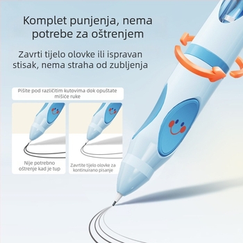 Lowercase Star mehanička olovka ZZW s automatskim podizanjem grafita, ergonomski grip, bez oštrenja