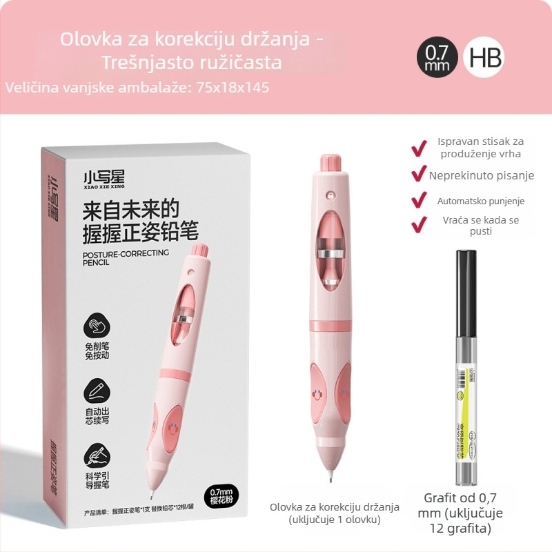 Lowercase Star mehanička olovka ZZW s automatskim podizanjem grafita, ergonomski grip, bez oštrenja
