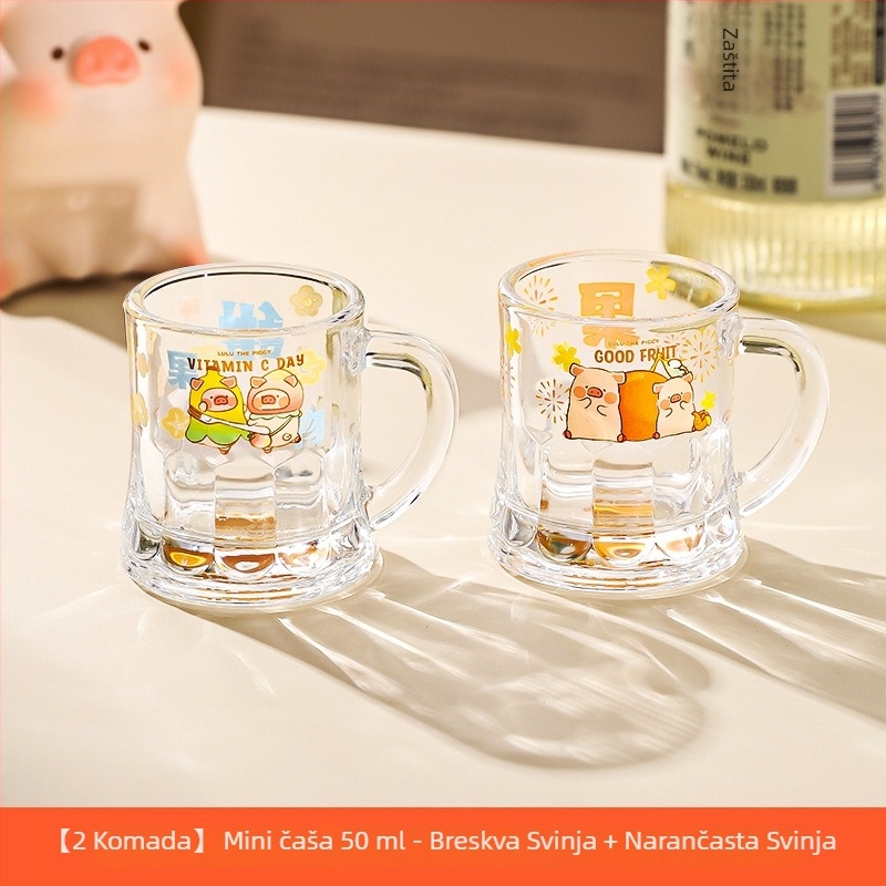 Suradnja Kawashimaya x Lulu Pig: Mini čašica za liker – staklena čaša za vino, kapacitet 1000 ml+; stil: moderni minimalizam, dvanaest znakova zviježđa; 1 kom; poklon kutija