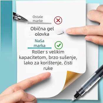 Gel pero s direktnim tekućim tintom, plastično kućište, neizbrisivo, vrh od drugih materijala — Think about it, Serija Simple