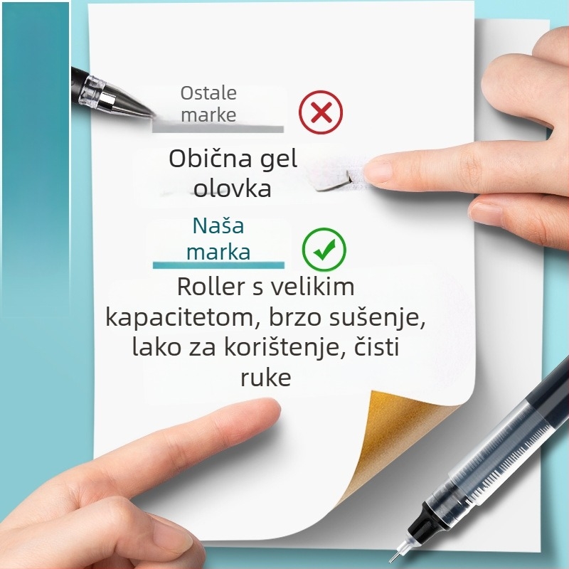 Gel pero s direktnim tekućim tintom, plastično kućište, neizbrisivo, vrh od drugih materijala — Think about it, Serija Simple