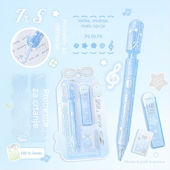 RosyPosy mehanički olovka set – prozirno tijelo, Rs257q, PVC, pojedinačno pakirano, stil karikature
