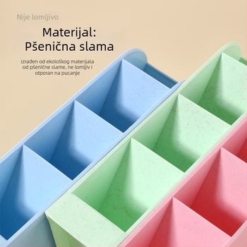Držač za olovke – proziran PP plast, višenamjenski kosi dizajn s pregradama, stolni organizator, tisak logotipa, mogućnost prilagodbe