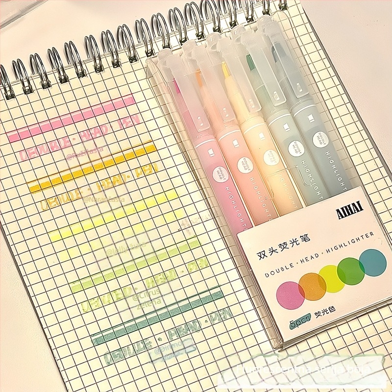 Dvostrani fluorescijski marker set – model DM-608-5, plastično kućište, u kutiji
