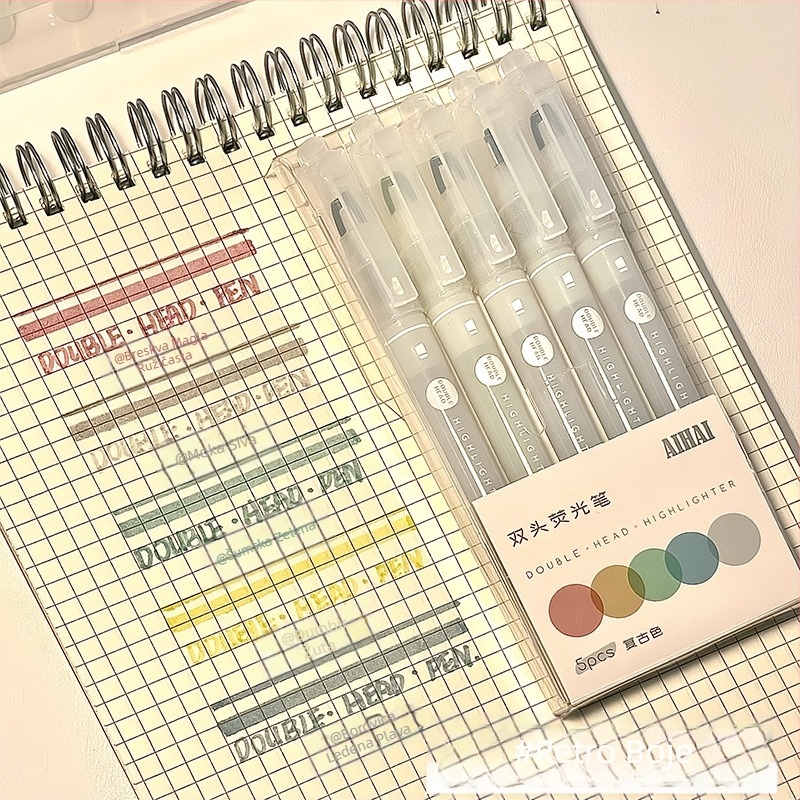 Dvostrani fluorescijski marker set – model DM-608-5, plastično kućište, u kutiji