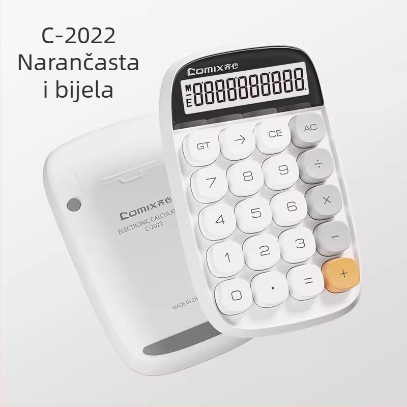 Kalkulator s 12-znamenkastim velikim zaslonom, protuklizne tipke, mehanički taktilni tipke, napajan baterijom AA