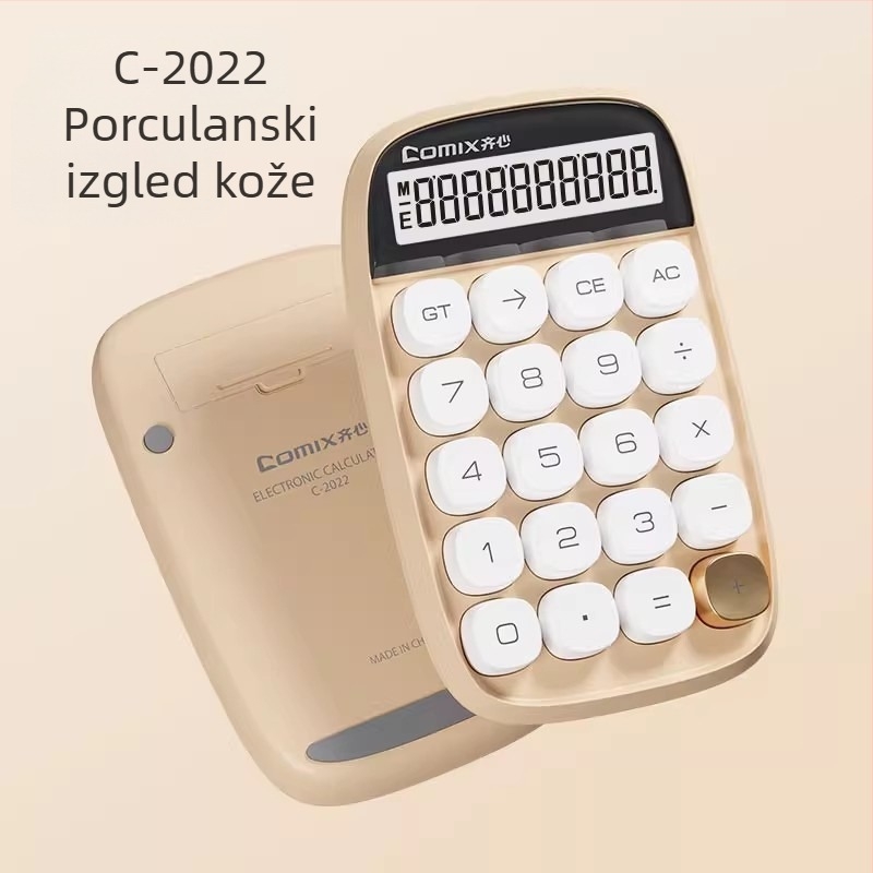 Kalkulator s 12-znamenkastim velikim zaslonom, protuklizne tipke, mehanički taktilni tipke, napajan baterijom AA