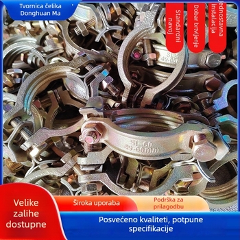 Teška stezaljka za cijevi, lijevano željezo, dvostruki vijak, otporna na visoke temperature, model SL22-SL1275