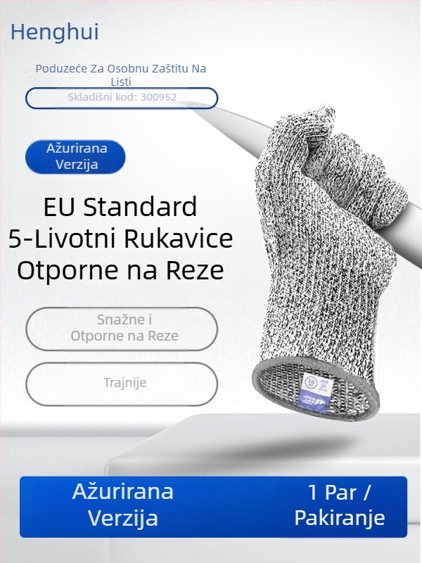 Henghui HPPE rukavice protiv rezanja, razina 5, za mehaničku obradu, rukovanje staklom i drvorezbu