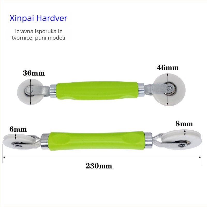 Valjak za pritisk LED trake s drvenom/plastičnom ručkom, kompatibilan s 5–8 mm lampama, nosivost 10 kg, uzorak prilagodbe