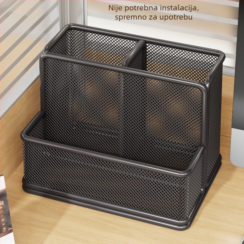 Stolni organizator za olovke i pribor, metalni koš za pohranu, višenamjenski spremnik