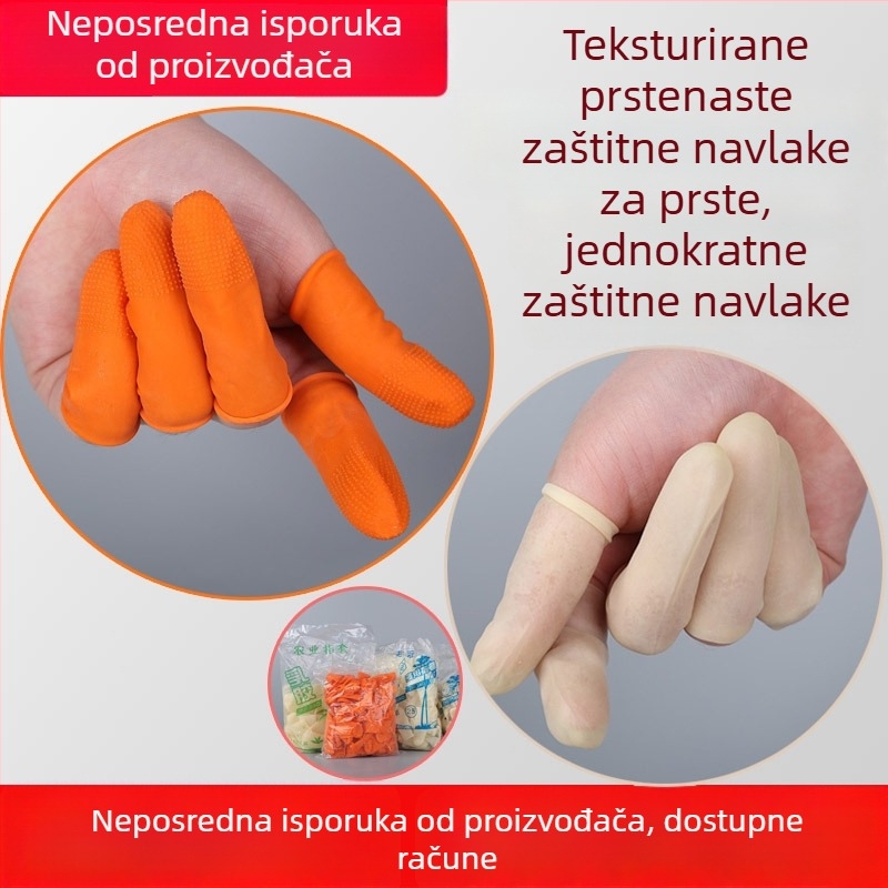 Jednokratni lateks zaštitnici prsta s teksturiranom protukliznom površinom | Xin Xin, pogodno za elektroniku, optiku i medicinu