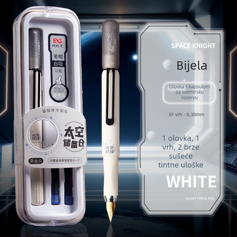 Pisaća kapsula svemirska, plastično kućište, 0,38 mm iridijev vrh, sustav mastila u vrećici, osnovno pakiranje