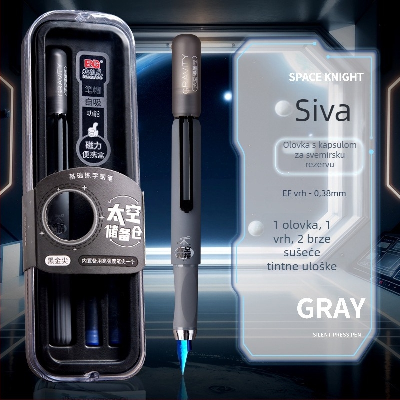 Pisaća kapsula svemirska, plastično kućište, 0,38 mm iridijev vrh, sustav mastila u vrećici, osnovno pakiranje