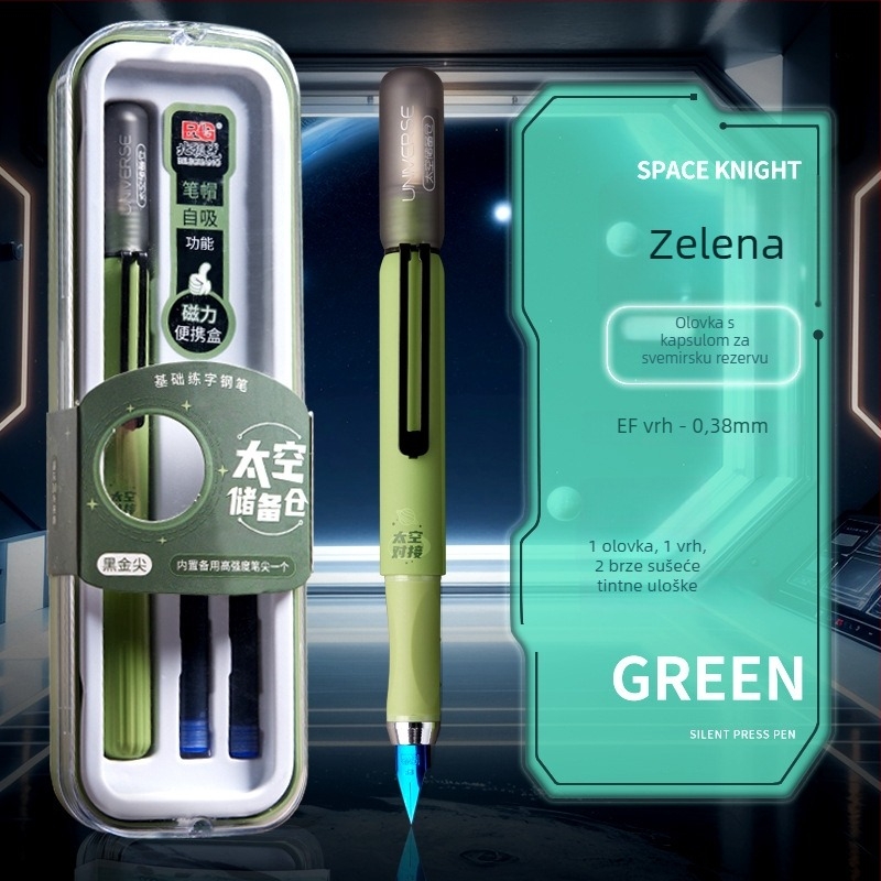 Pisaća kapsula svemirska, plastično kućište, 0,38 mm iridijev vrh, sustav mastila u vrećici, osnovno pakiranje