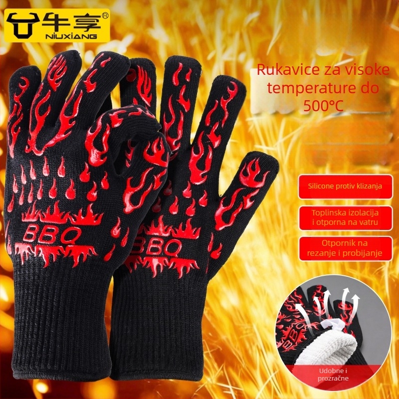 Niu Xiang silikonske rukavice – visoke temperature, toplinska izolacija, vatrootporne, kuhinja