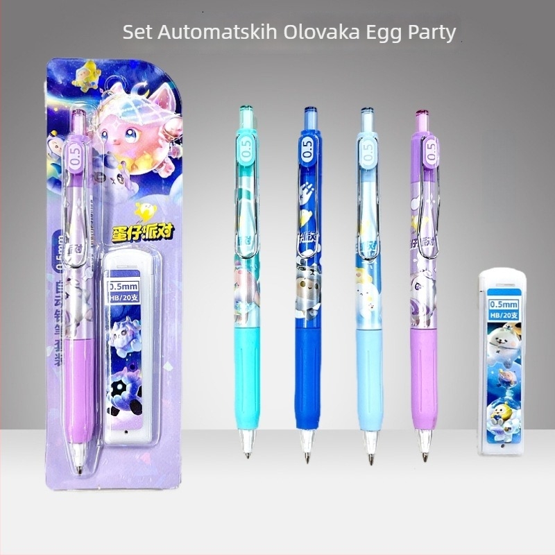 Set mehaničkih olovaka – crtani stil, plastično kućište, model ZH5546, pakiranje 24 komada u kutiji