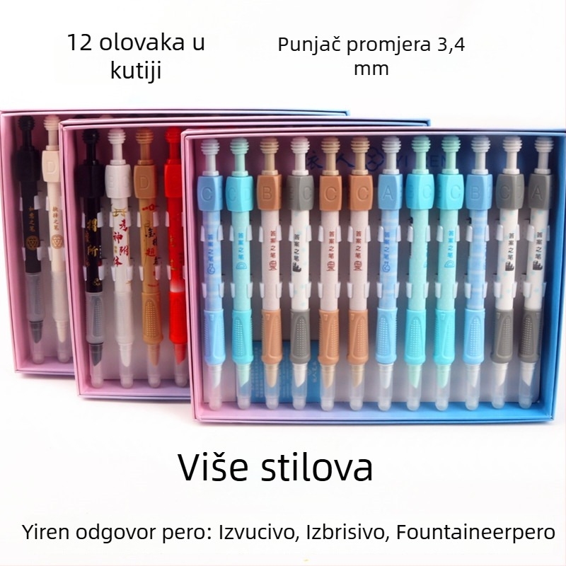 Izbrisivo rotirajuće pero s ink sustavom, plastično kućište, na kraju nehrđajući čelik, u kutiji, 12 komada po kutiji
