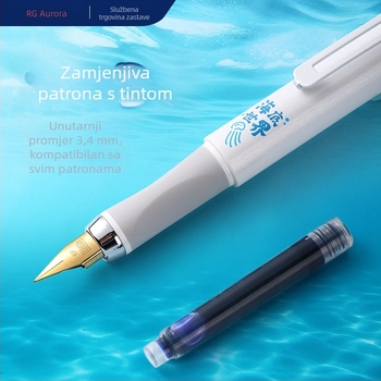 Pero s EF nib, zamjenjiva posuda za tintu, kaligrafski dizajn s tri utora, brzo sušenje tinte, plastično kućište, u kutiji.