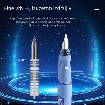 DM-706 fontana olovka s EF nibom, plastično kućište, sustav tinte u vrećici, prozor za praćenje tinte, pogodna za osnovnu školu