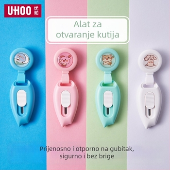 Prijenosni mini nož za otvaranje paketa i rezanje papira, model 7152, metal/plastik, duljina oštrice 10, ukupna duljina 65 mm, masa 20 g