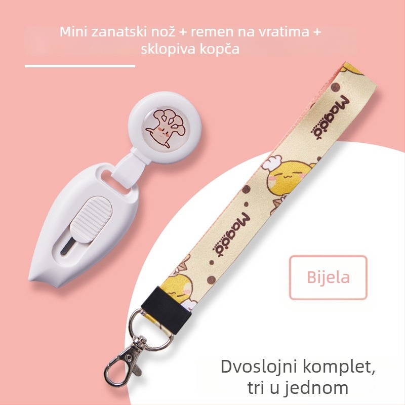 Prijenosni mini nož za otvaranje paketa i rezanje papira, model 7152, metal/plastik, duljina oštrice 10, ukupna duljina 65 mm, masa 20 g