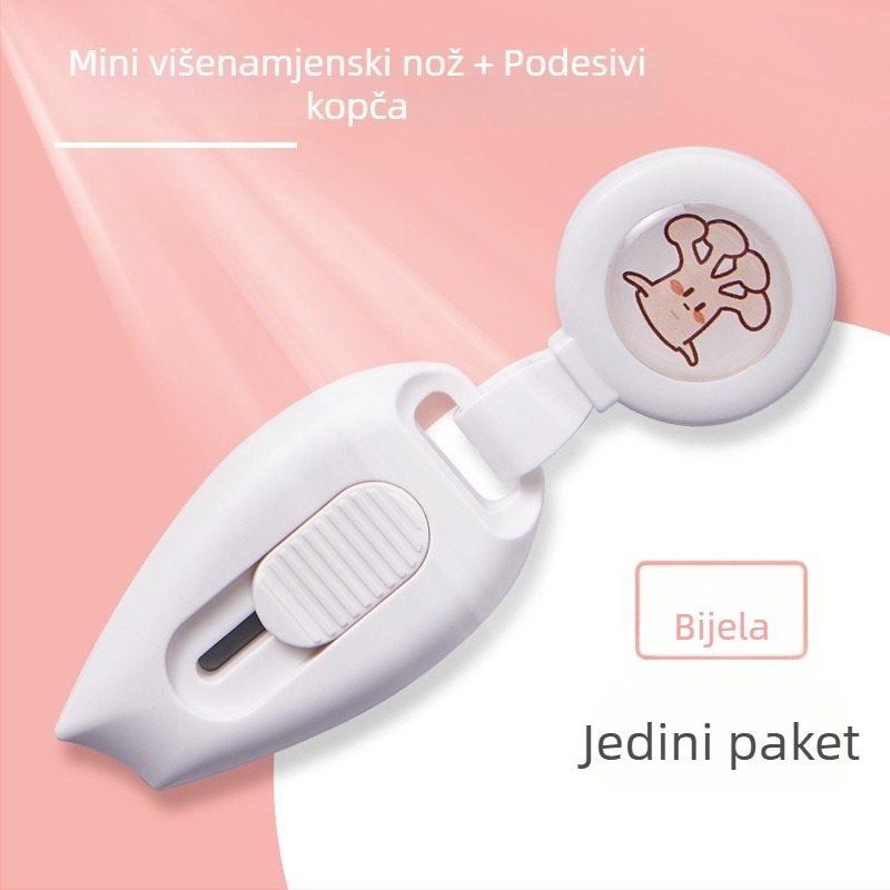 Prijenosni mini nož za otvaranje paketa i rezanje papira, model 7152, metal/plastik, duljina oštrice 10, ukupna duljina 65 mm, masa 20 g